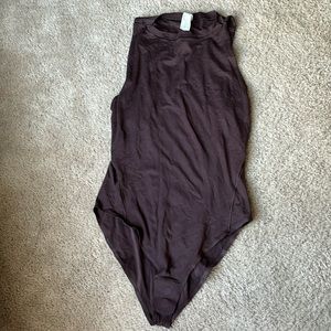 Lululemon Wundermost Ultra-Soft Nulu High-Neck Sleeveless Bodysuit French Press